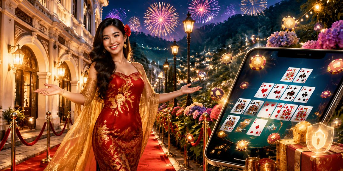Pemain Malaysia bermain permainan kad rummy dalam talian dengan antara muka gaya Melayu